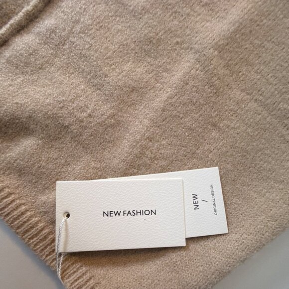 Beige V-Neck Short Sleeve Knit Sweater Top For Women XL - Picture 3 of 5